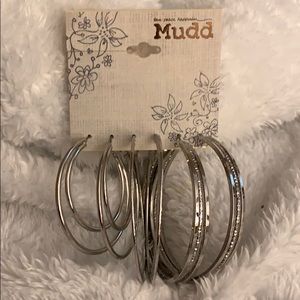 3 Pack Silver Hoop Earrings